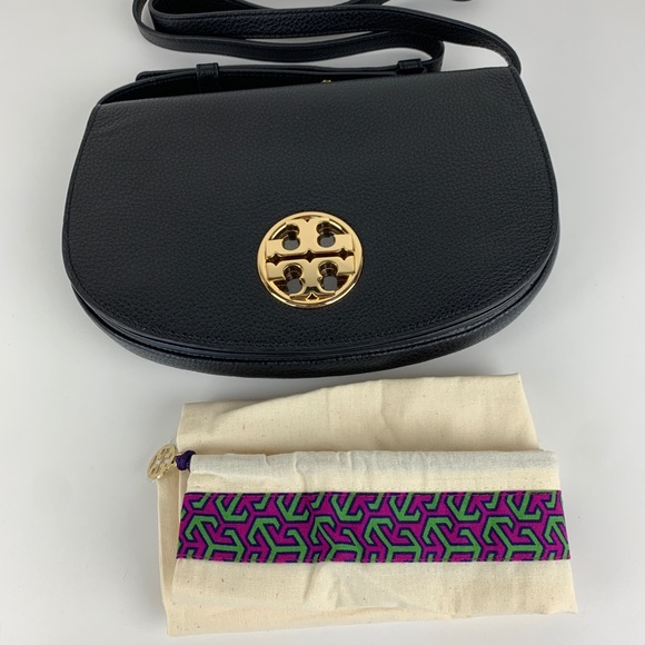 New Tory Burch Jamie Black Leather Crossbody - Picture 6 of 7